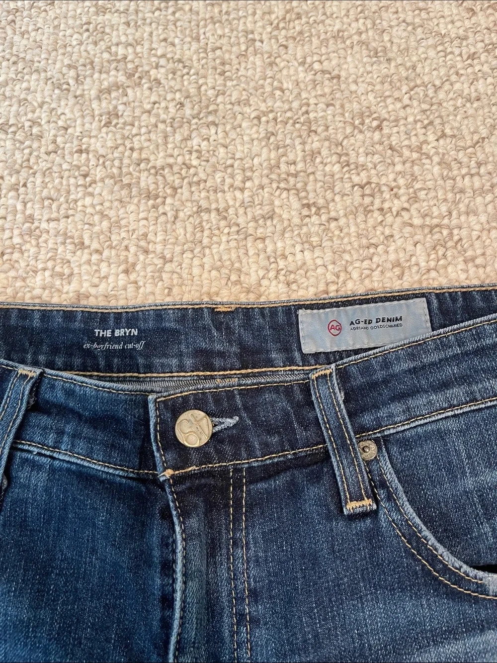 AG Adriano Goldschmied Dark Blue The Bryn Mid-Rise Jeans